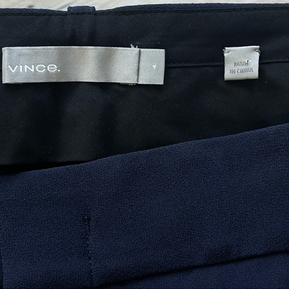 Vince. navy blue rolled hem pants 82% triacetate 18% polyester dress pants sz 4 - Picture 7 of 13